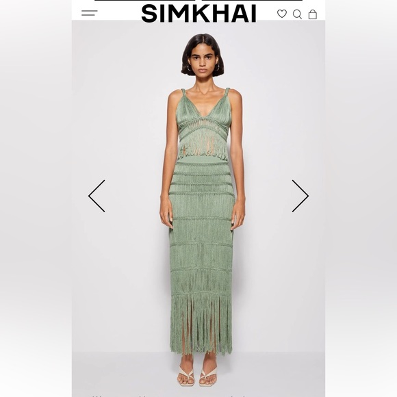 JONATHAN SIMKHAI Claudette Macrame Bralette & Cordelia Macrame Skirt S SET Jade - Picture 4 of 9